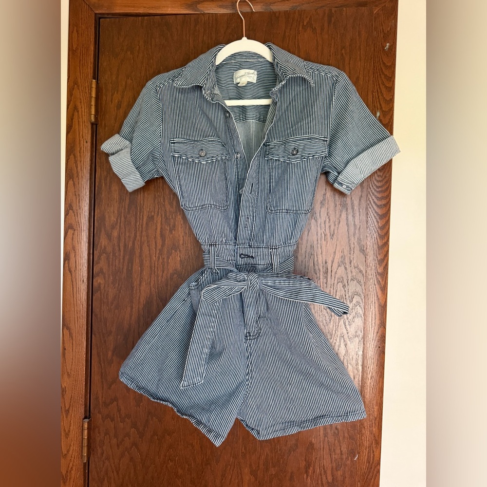 Universal Thread Blue Striped Jumpsuit